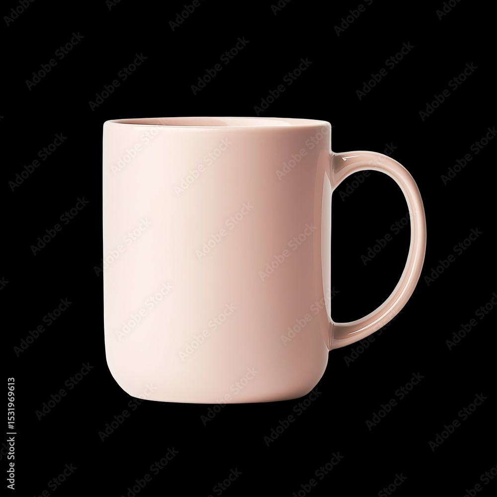 Poster modern ceramic mug with smooth matte finish in soft pastel color, perfect for enjoying your favorite