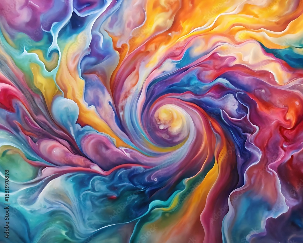 Poster a vibrant abstract swirl of colors creates a dynamic and energetic background with fluid motion and 