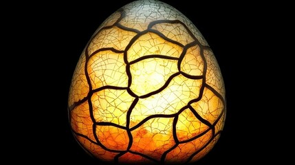 Cracked Egg Ornament with Warm Glow