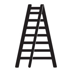 wooden ladder icon silhouette vector illustration isolated on white