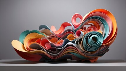 Wavy Sheet Forms – A 3D Composition