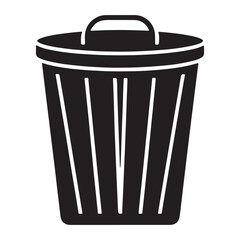 empty trash can icon silhouette vector illustration