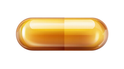 Yellow pharmaceutical capsule pill for medicine and health treatment isolated on white background
