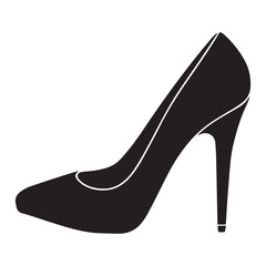 black high heel shoes icon silhouette vector illustration