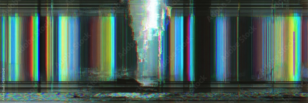 Poster System Reboot Freeze Frame With Color Band Artifacts Showing a Clear Top Third Section