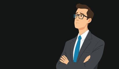 
Confident Professional Man: Business Expert, Advisor & Strategic Thinker Illustration

