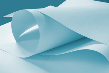Sheets of paper in a cold blue tone. Background for creative design works.