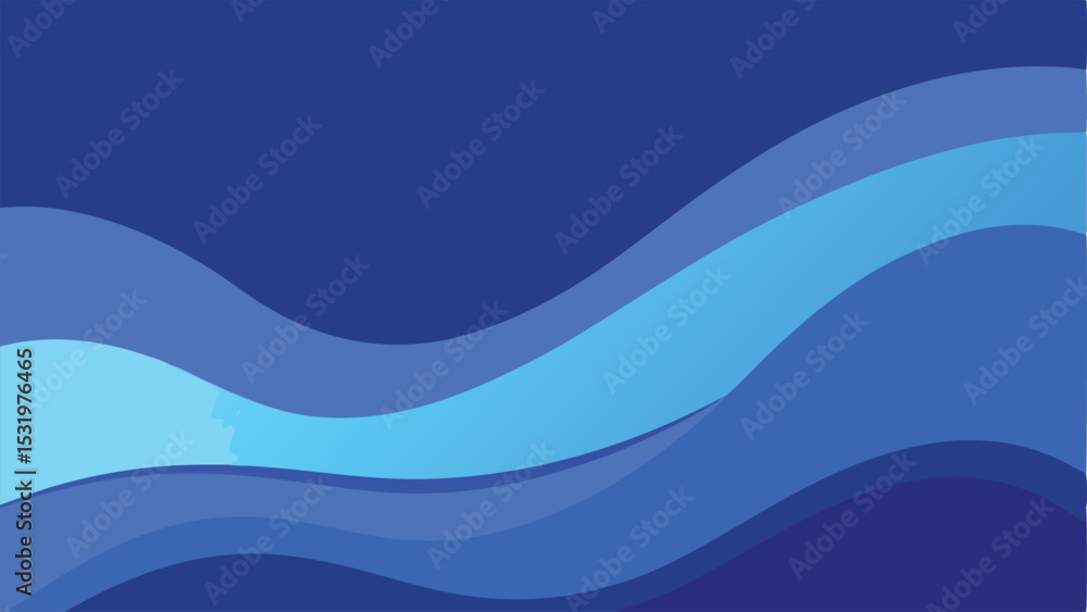 Poster abstract blue wave design with transparency for versatile graphic applications