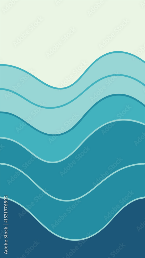 Poster abstract blue wave pattern with varying shades suitable for design projects