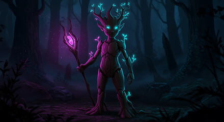 Fototapeta premium Neon Forest Guardian
