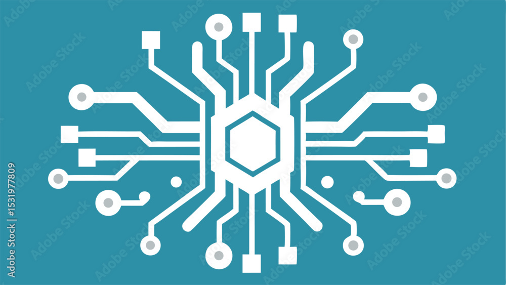 Aufkleber abstract circuit board design with modern technology concept and minimalistic style