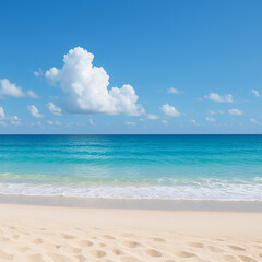 白い砂浜と青く澄んだ夏の海