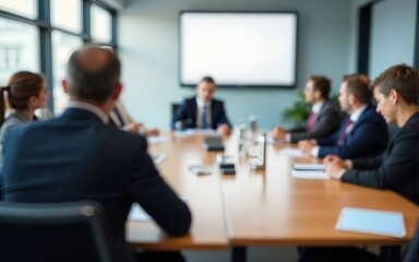 Conference room or seminar meeting room in business event. Session of Government. Academic classroom training course in lecture hall. blur abstract background. working in modern bright office indoor