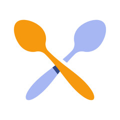 Crossed spoon. Iconic illustration. White background.