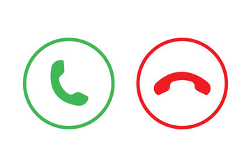 Phone icon set. Call sign. Flat illustration of vector icon on white background