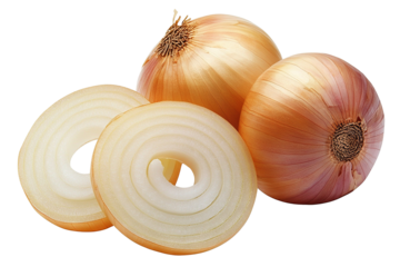 Golden crispy onion rings isolated high-resolution PNG on transparent background — perfect cutout for fast-food menu layouts, burger topping mock-ups, bar snack promotions, and culinary branding