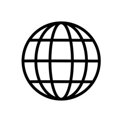 Globe icon. White background.