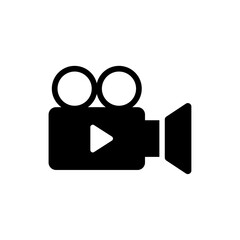 Video camera icon. White background.