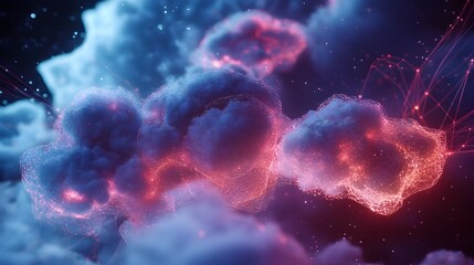Fototapeta premium Abstract cloud network digital data flow