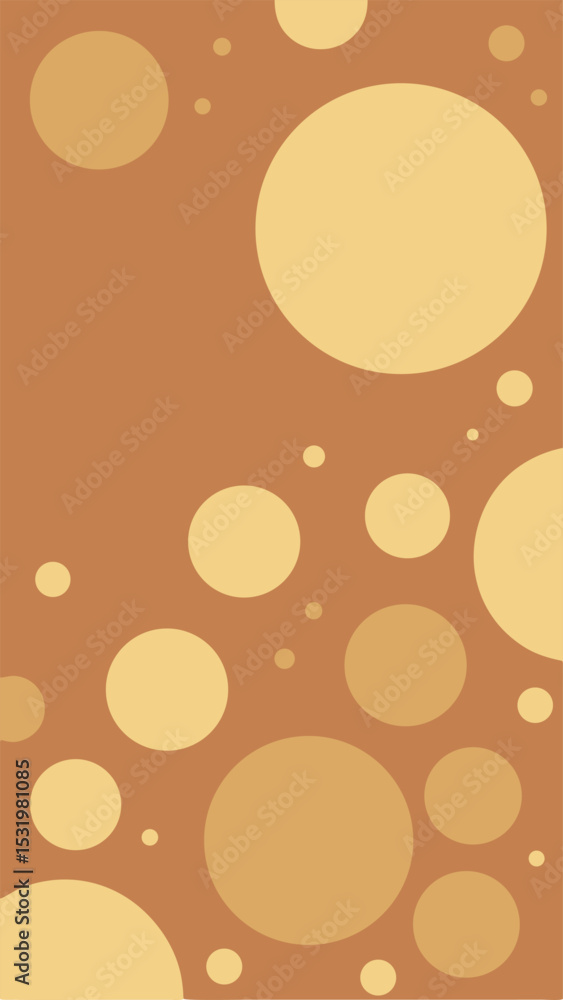 Poster abstract design with beige and brown circles creating a stylish and modern background