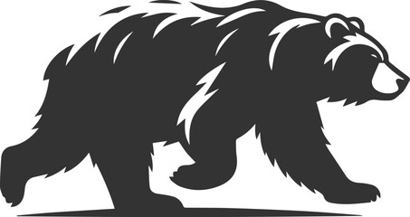 Big animal mammal vector of a bear silhouette