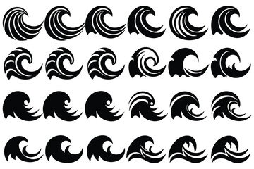 Ocean Wave Icons 24 Stylish and Unique Wave Designs