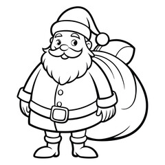 Simple Black and White Dog Outline Drawing on White Background