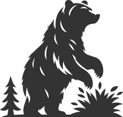 Fototapeta premium Big animal mammal vector of a bear silhouette