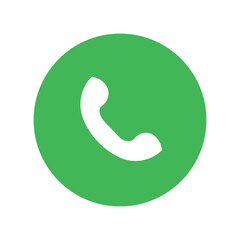 Flat green Phone icon and green circle 