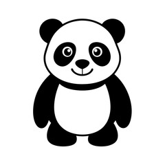 Cute panda silhouette 