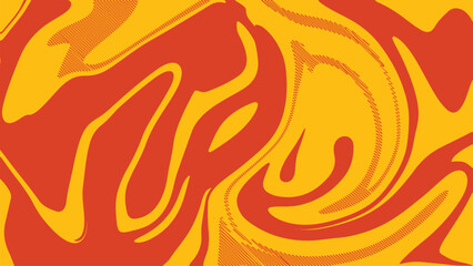 Orange and Yellow Marble Swirl Abstract Vector Background.