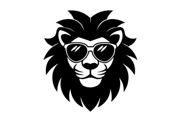 lion head with sunglass silhouette