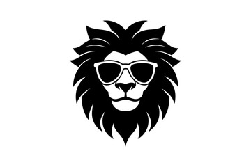 lion head with sunglass silhouette