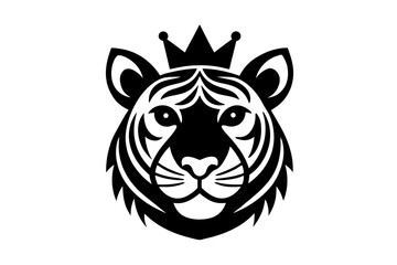tiger head with crown 
