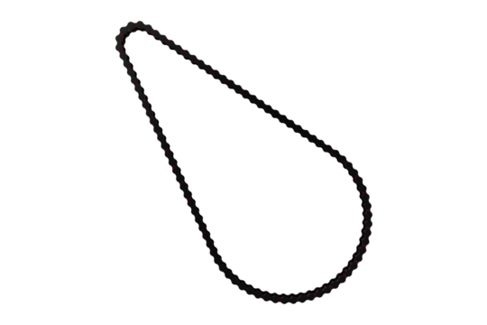 Looped Metal Link Chain Vector Graphic Fully Isolated on Transparent Background: High-Quality Black Drive Chain for Mechanical, Industrial and Automotive Technical Illustration and Design Resources