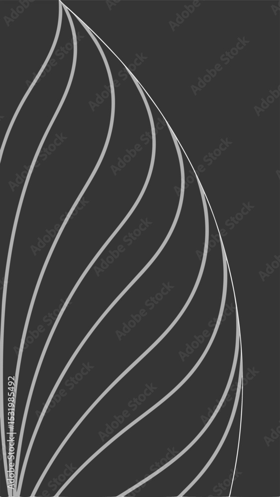 Poster abstract geometric design with curved lines in modern minimalist style and transparency