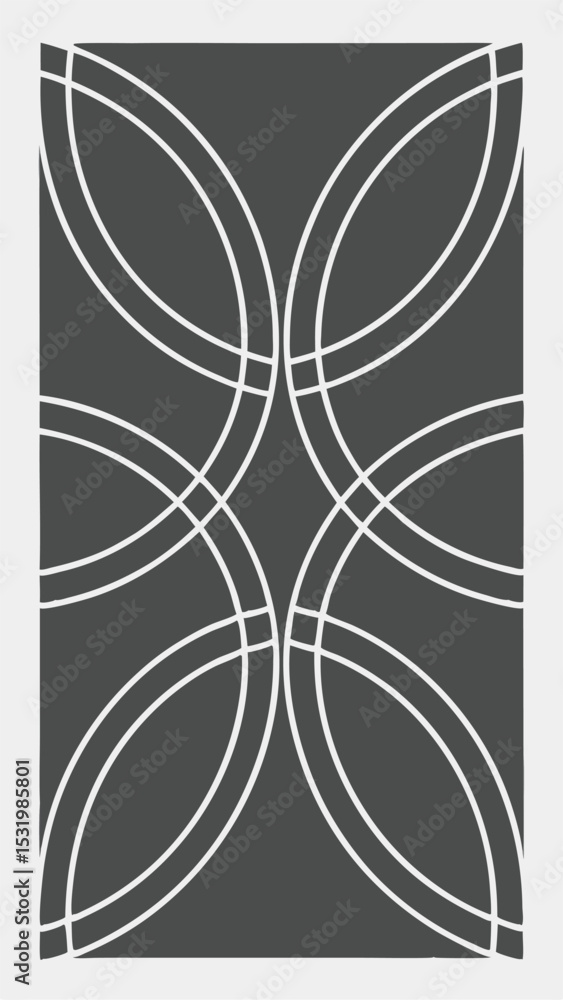 Poster abstract geometric design with intersecting arcs suitable for various creative projects