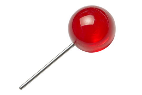 High-resolution red pushpin PNG cutout on transparent background, ideal for infographic design, web icons, and digital presentations - Powered by Adobe