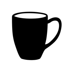 Silhouette of a stylish black mug with a comfortable handle design