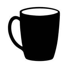 Silhouette of a simple coffee cup, perfect for a warm beverage