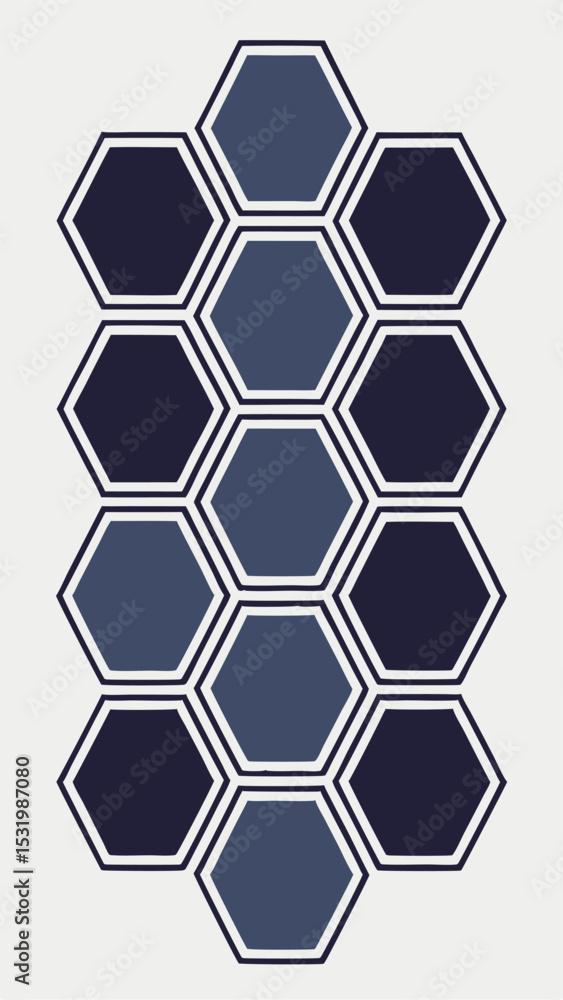 Poster abstract geometric hexagon pattern with transparency ideal for various creative projects