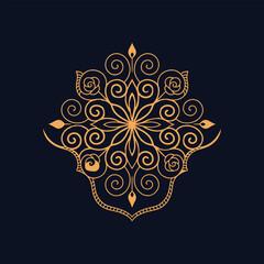 Black and golden color maldala

