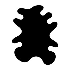 Abstract black fluid irregular shape isolated on a white background