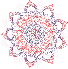 Gradient Mandala Illustration: An intricate mandala illustration with gradient tones radiates from the center, showcasing a captivating interplay of color and pattern.