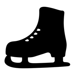 A Simple Silhouette of a Classic Ice Skate Ready to Glide