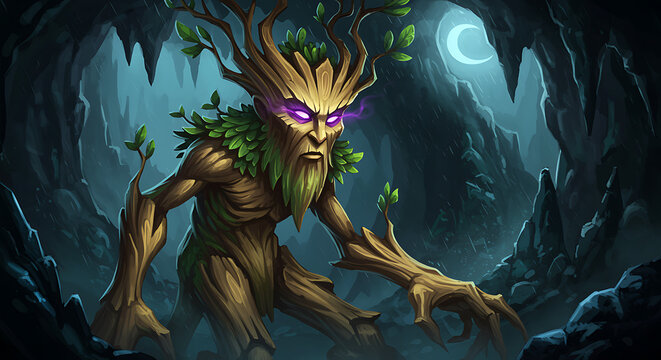 Ancient Treant Guardian in Dark Cave