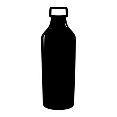 Simple Black Bottle Vector Illustration Graphic on a White Background