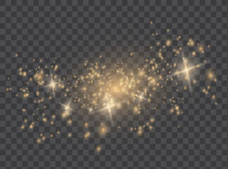 The dust is yellow. yellow sparks and golden stars shine with special light.
