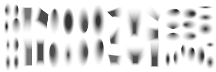 Vector shadows isolated. Set of round and square shadow effects.