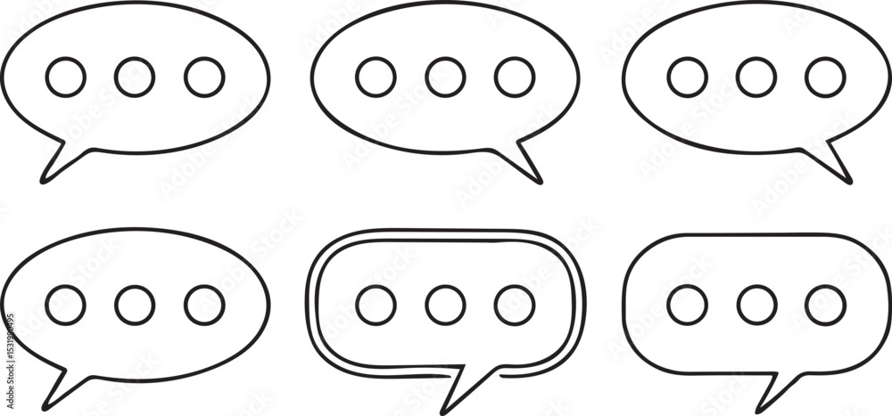 Aufkleber speech bubble icon dots message communication chat ui interface symbol editable vector design